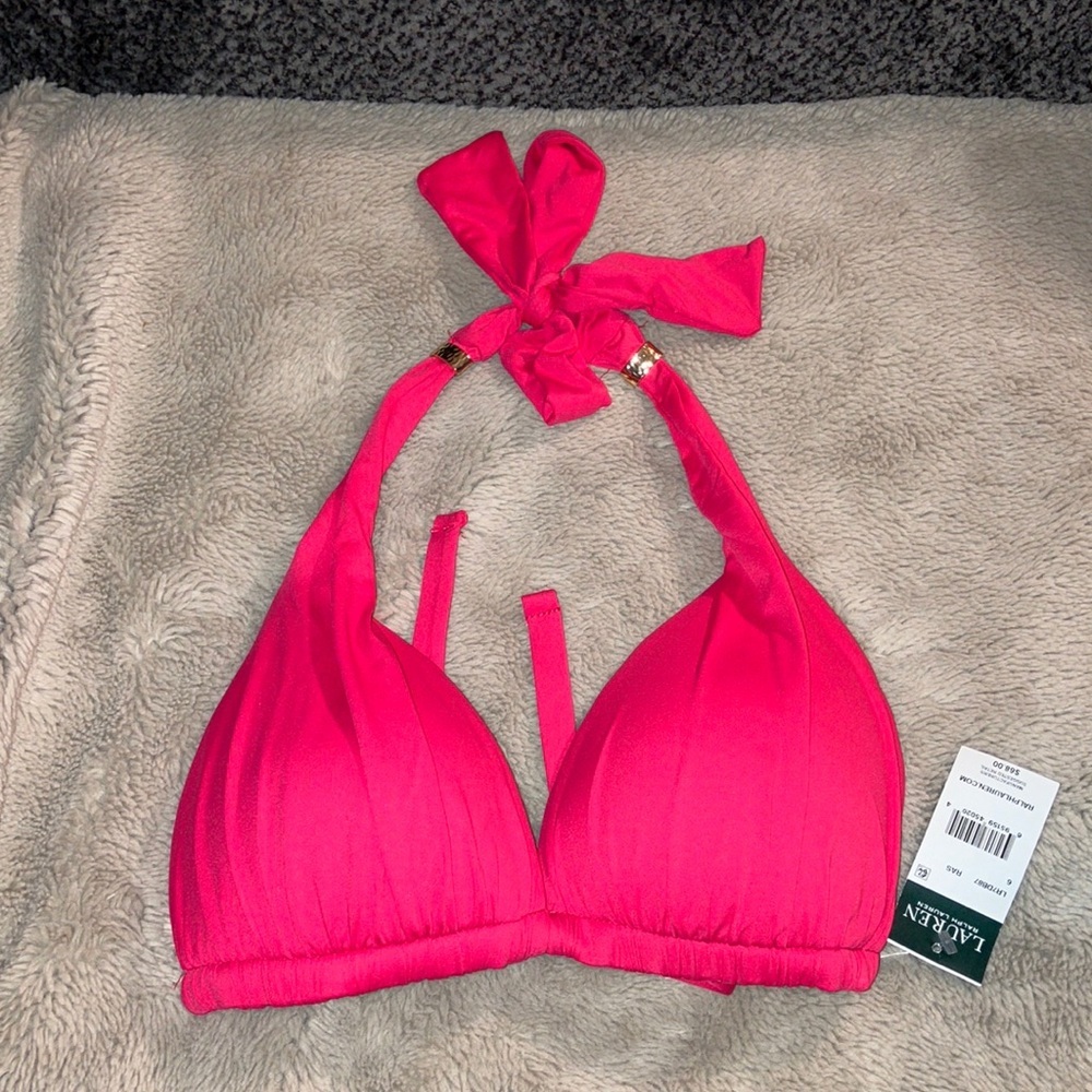 NWT Lauren Ralph Lauren Bikini Top, Size 6